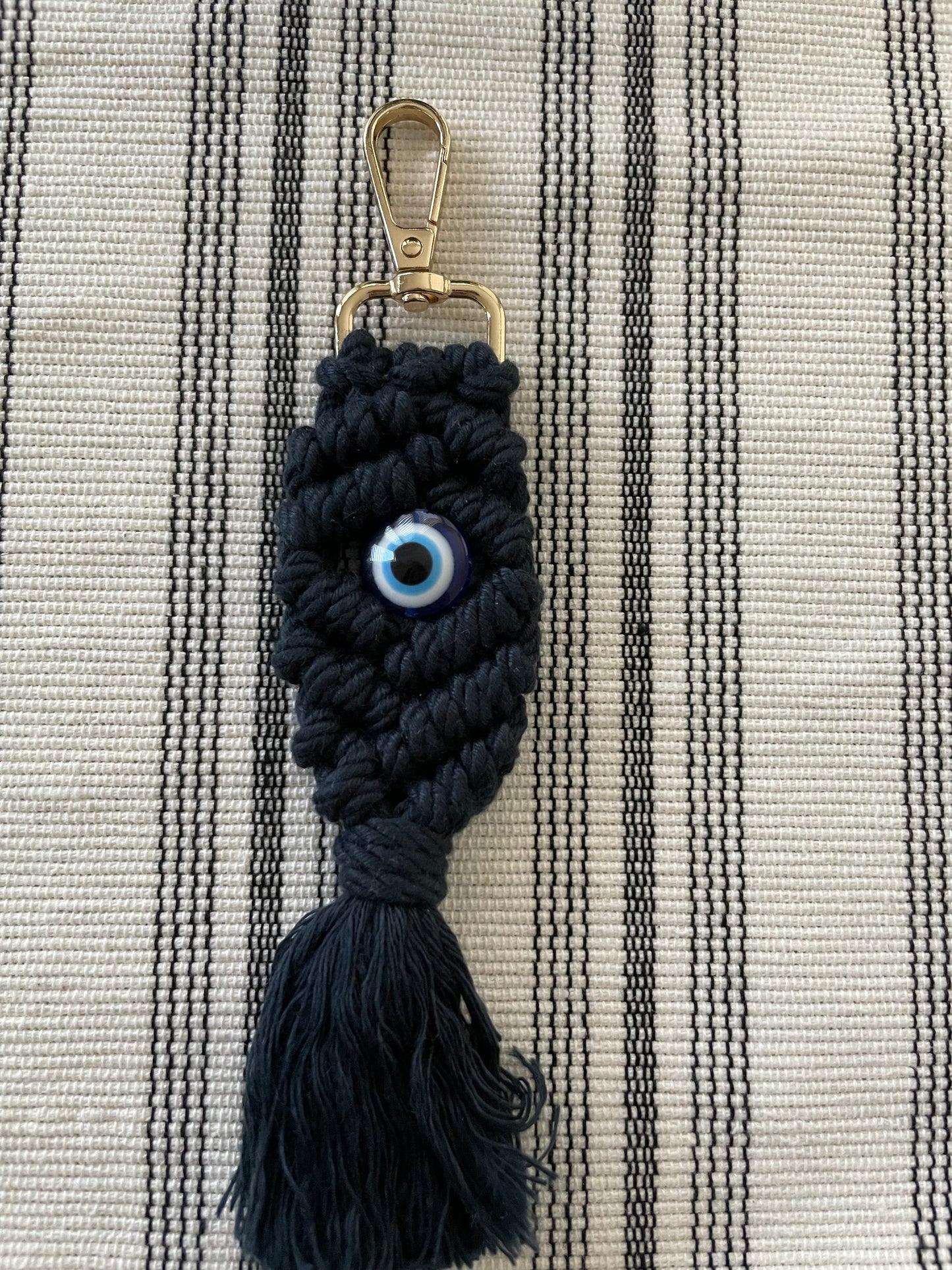 Macrame Keychain with evil-eye charm