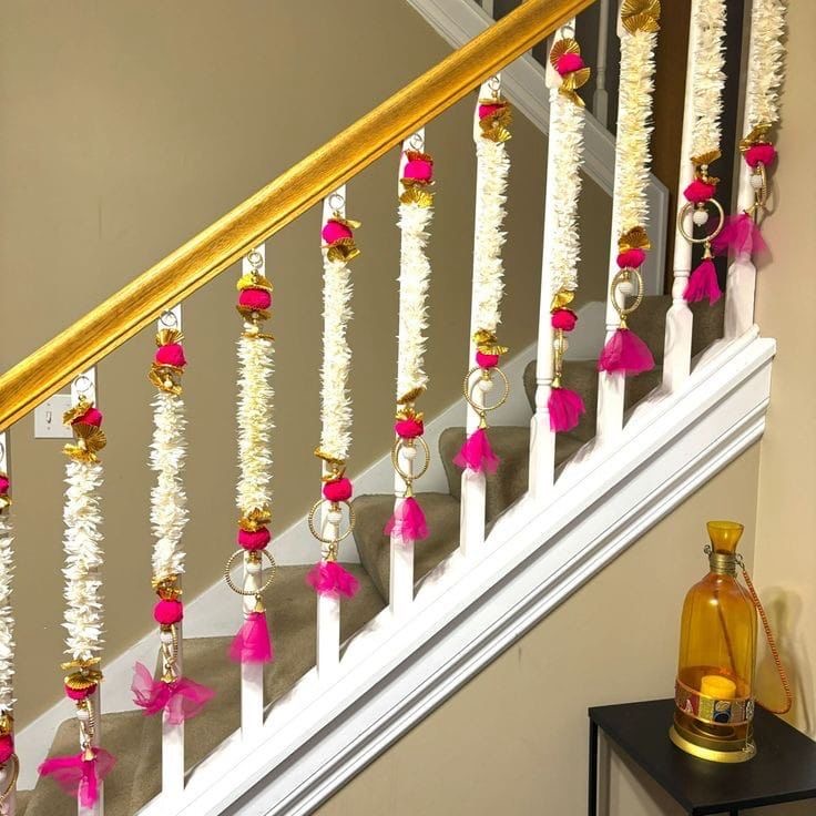White & Pink strings for backdrop decor (pack of 2)