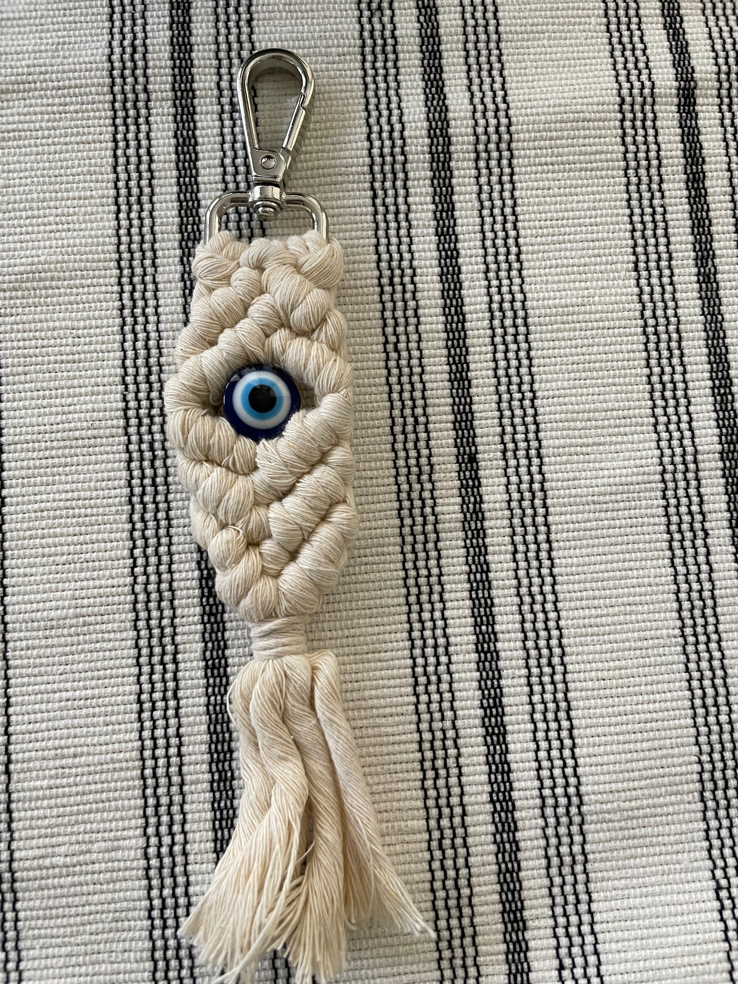 Macrame Keychain with evil-eye charm