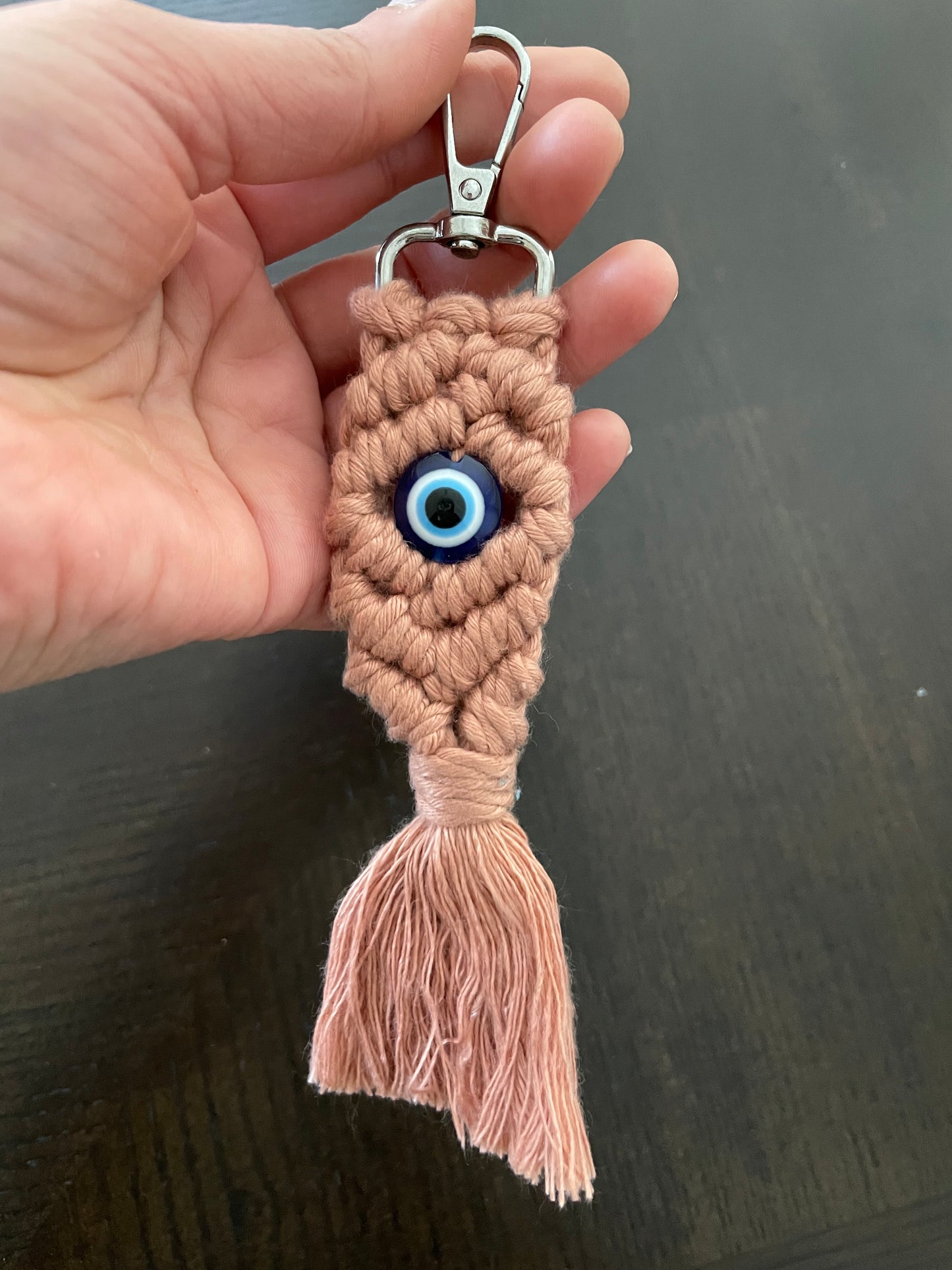 Macrame Keychain with evil-eye charm