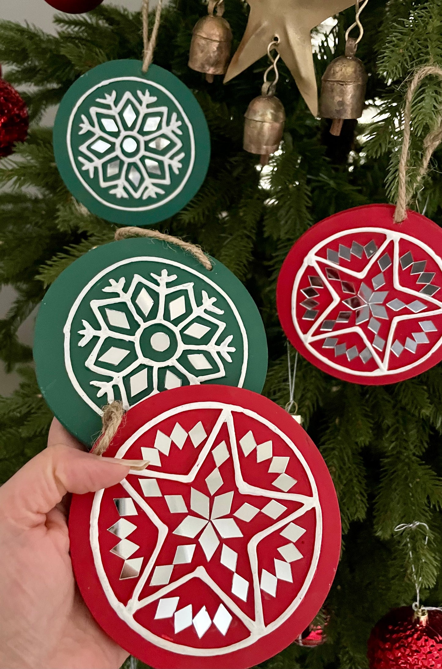 red and green Christmas ornament