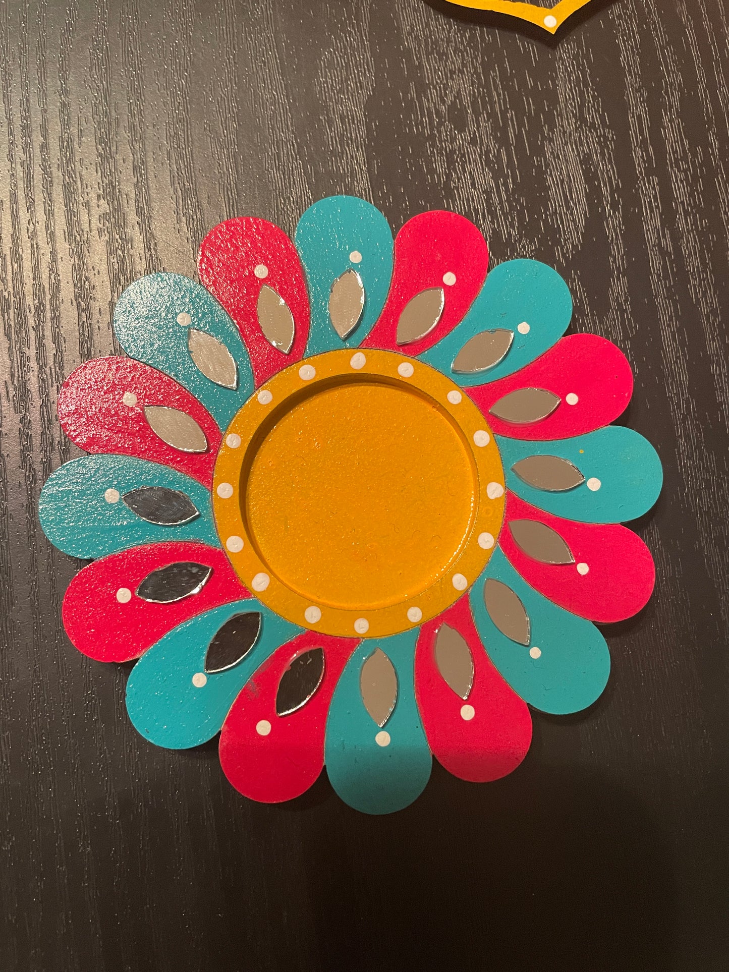 Rangoli Diya - Flower (Blue,Pink)