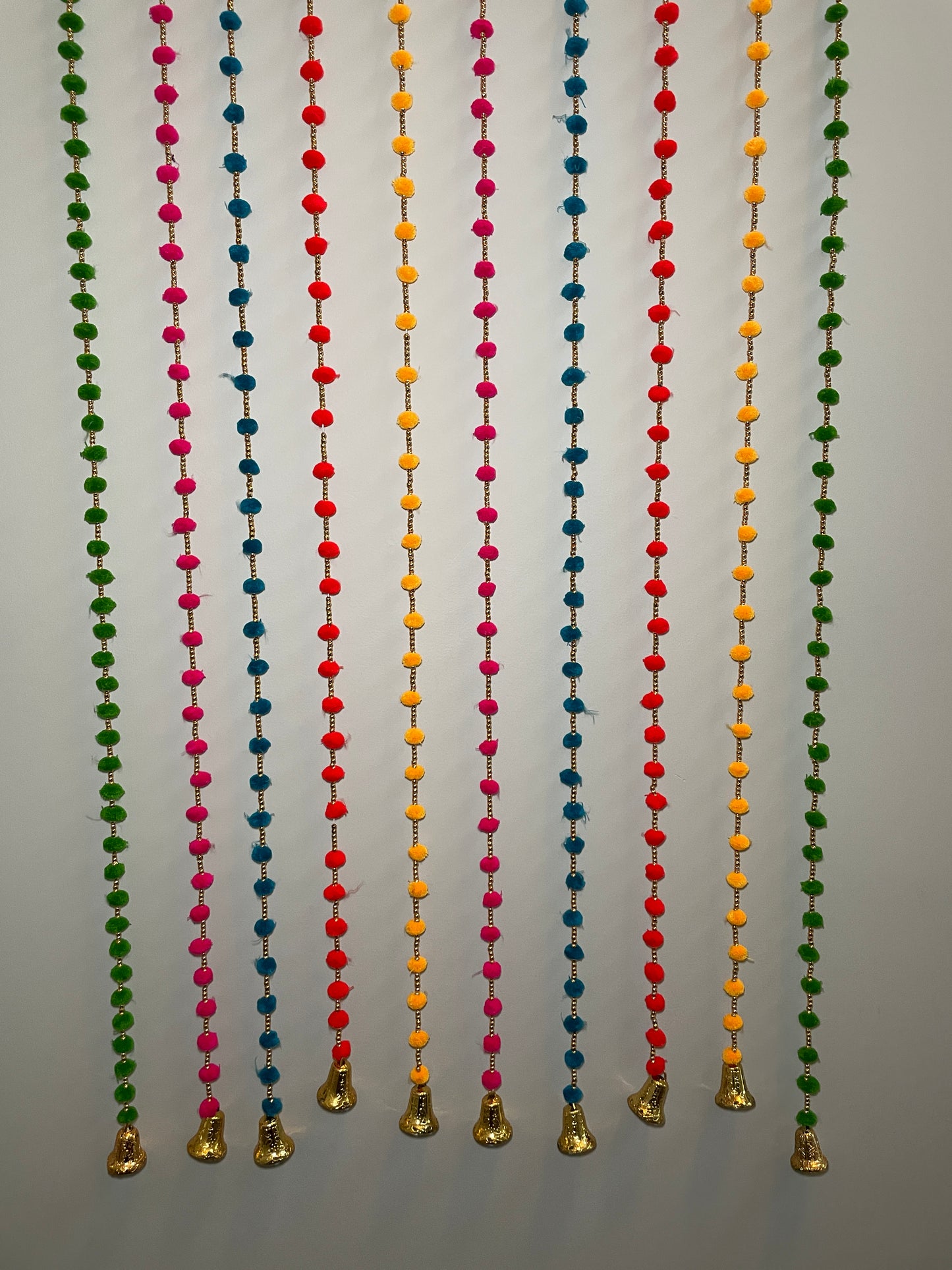 Wall Hanging with golden bell in bottom - Multicolor