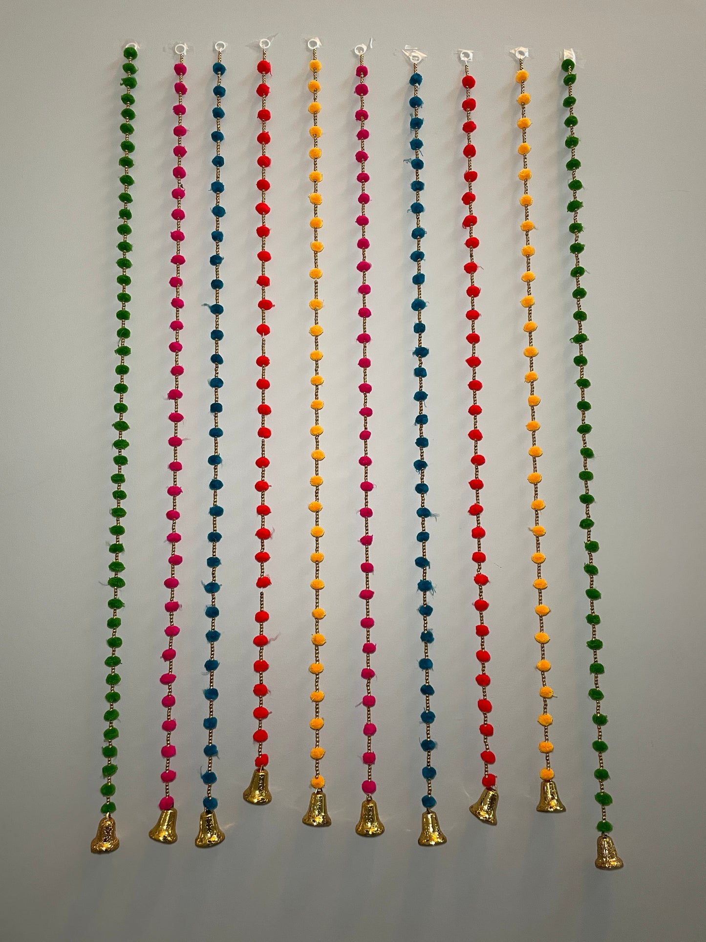 Wall Hanging with golden bell in bottom - Multicolor