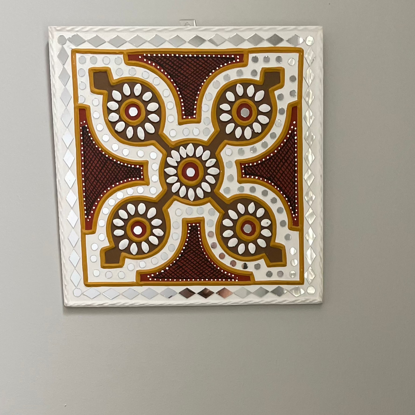 Wall Art,Wall decor,Clay and mirror art
