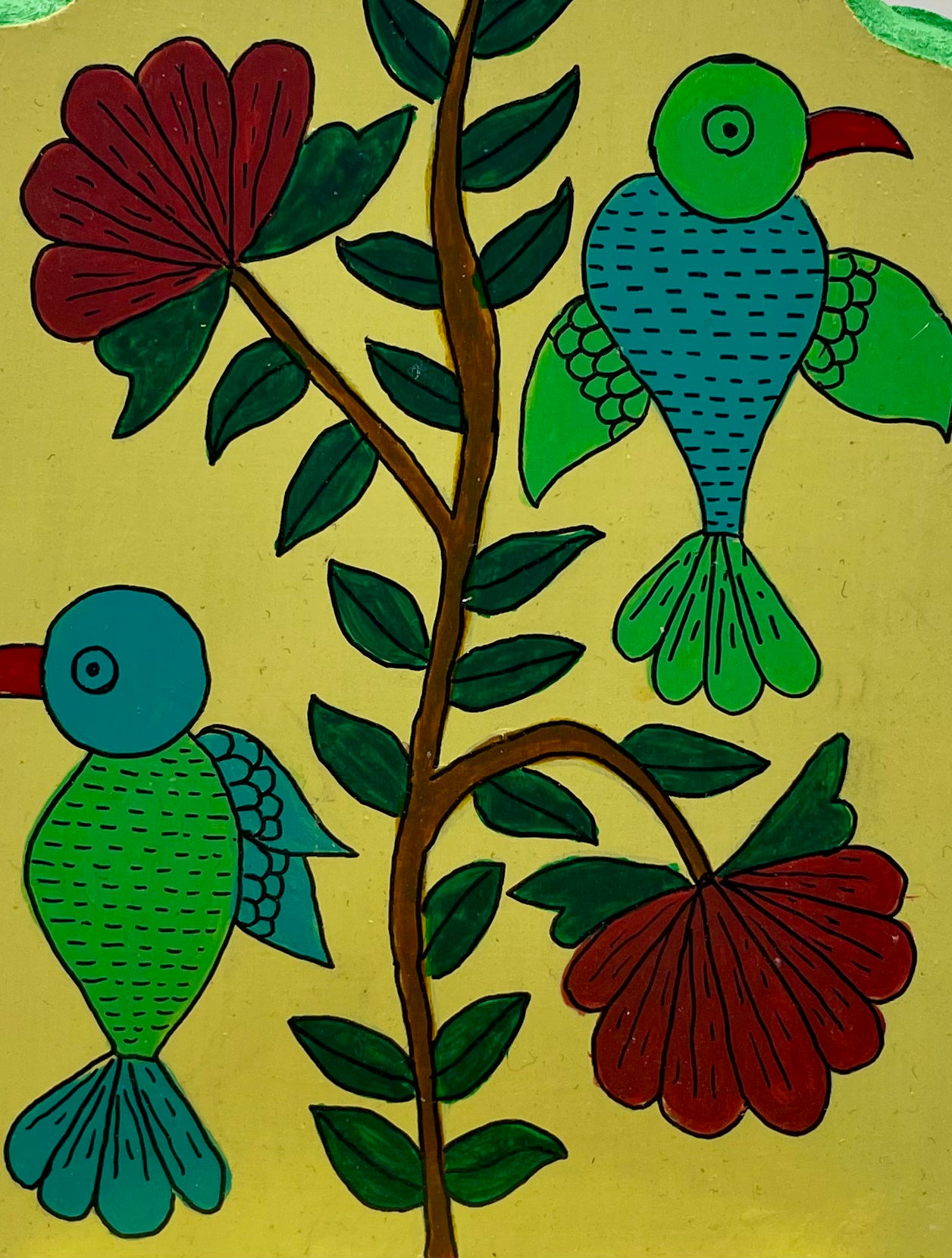Handpainted Artwork perfect for any kind of wall decor setup also comes with holder for candle or mini figures