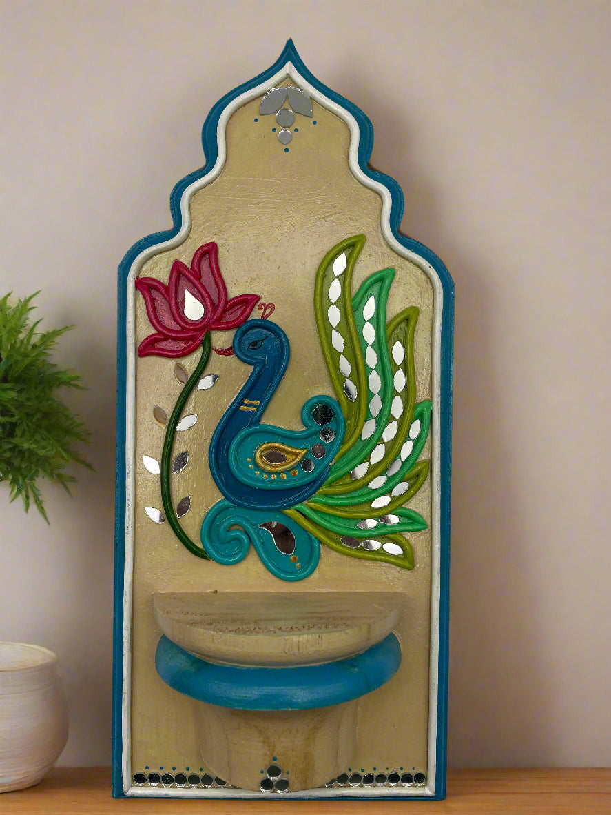 Wall decor, peacock wall art, table decor, small plant pot decor