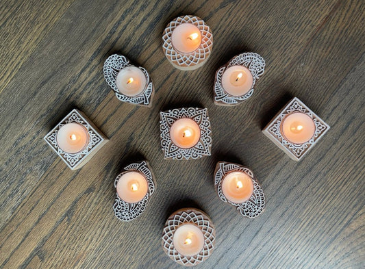 Wooden Block tea-light Candle Holder - Classy Culture 