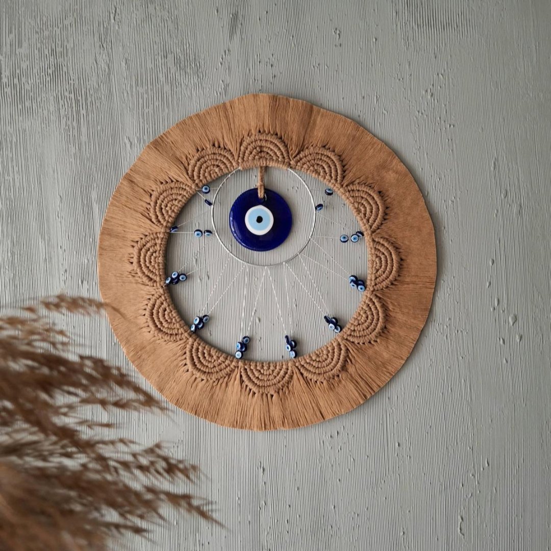 Evil eye artwork, Macrame wall decor, mandala wall decor, Evil eye artwork for yoga room, zen room decor