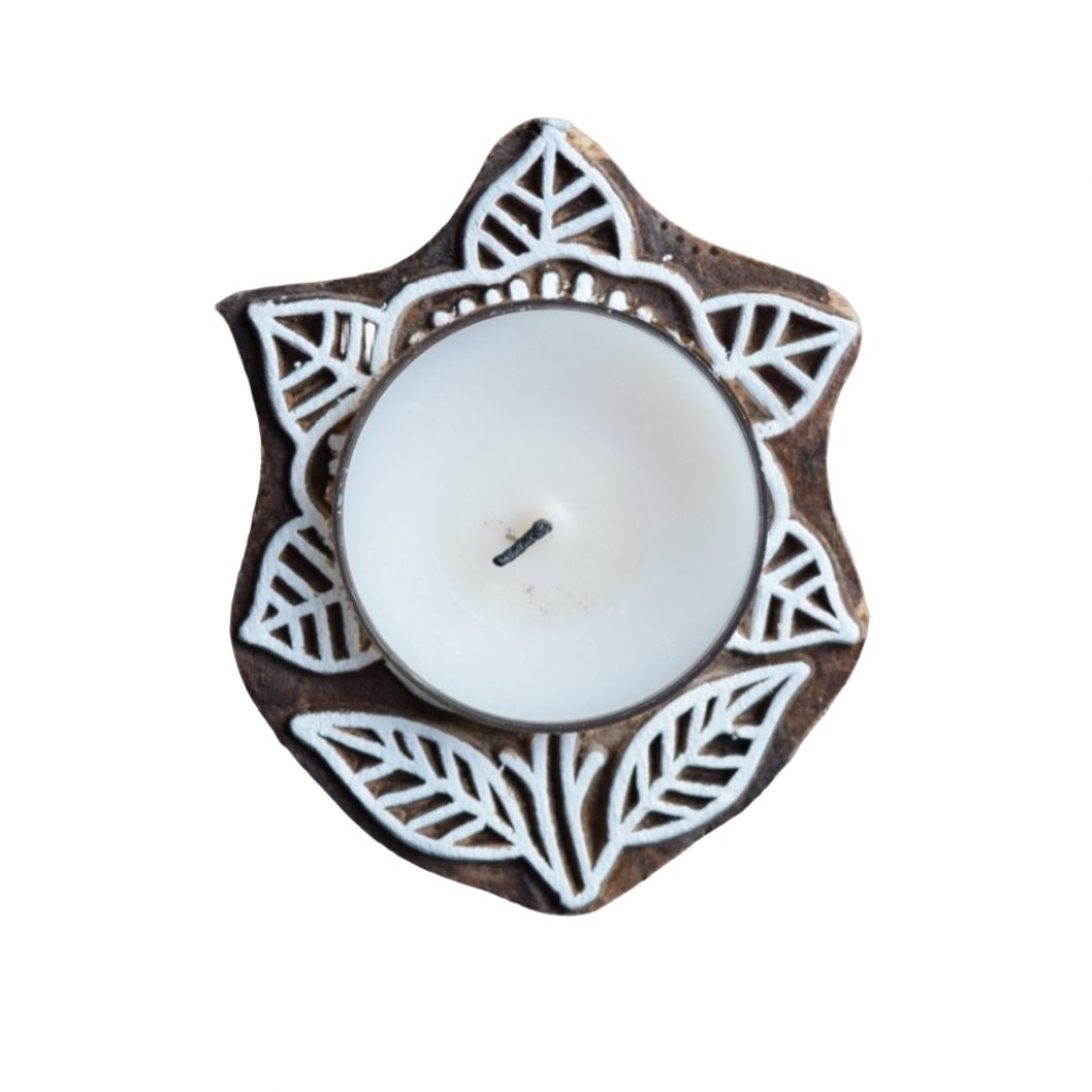 handcrafted wooden candle holder, rustic look candle holder, boho decor vibe