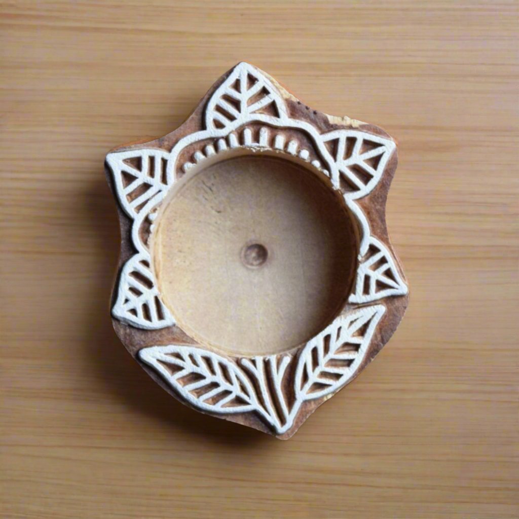 Block print candle holder, Small flower candle holder, unique return favors gift ideas, 