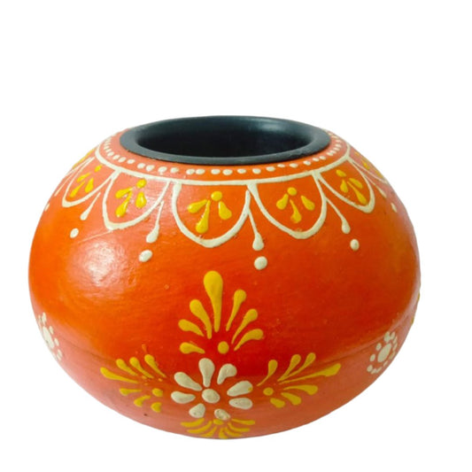 Diwali Diya, Candle holder, handpainted candle holder, Artisan made candle holder, festive decor