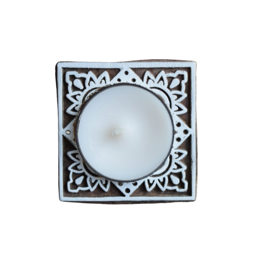 Best Diwali decoration Ideas for 2024 in Diwali for tea light candle, square batik print, new design for Diwali 2024